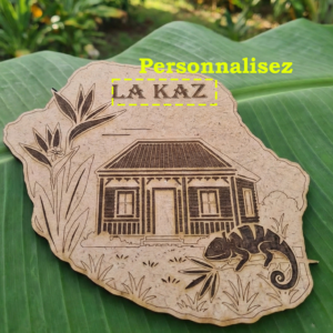 Plaque Déco Bois "La Kaz" – L’Âme de la Réunion chez vous