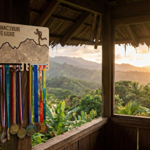 Portez vos exploits avec fierté : Le Porte-Médailles Montagne Personnalisable (Silhouette Homme) – Image 1