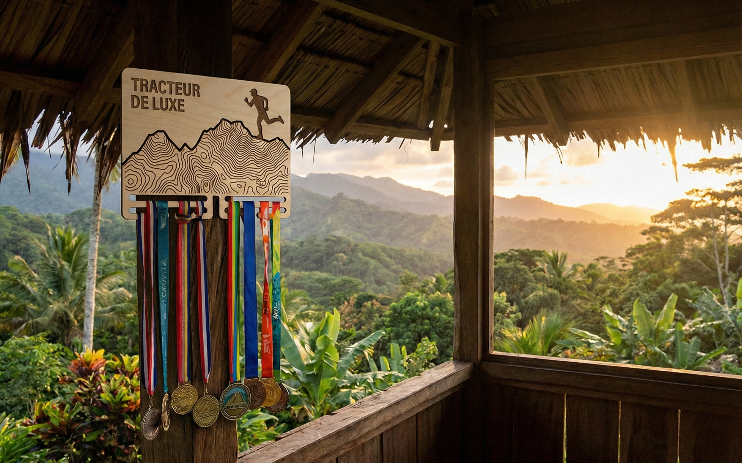 Portez vos exploits avec fierté : Le Porte-Médailles Montagne Personnalisable (Silhouette Homme) – Image 1